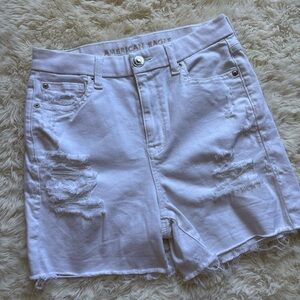 American Eagle Outfitters White Ripped Jean Shorts
